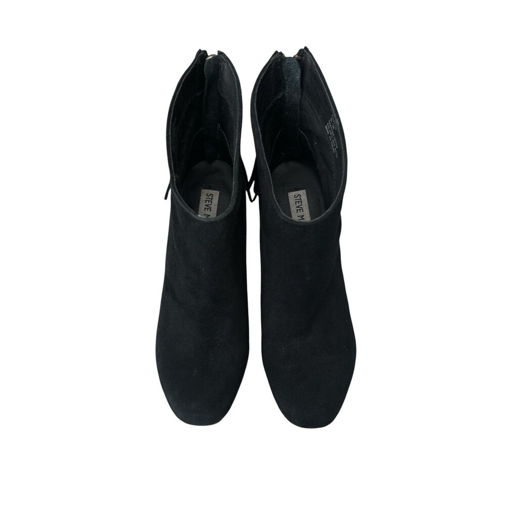 Steve Madden Gavvin Black Suede Platform Ankle Booties Tassel Block Heels 6.5 - Picture 4 of 9
